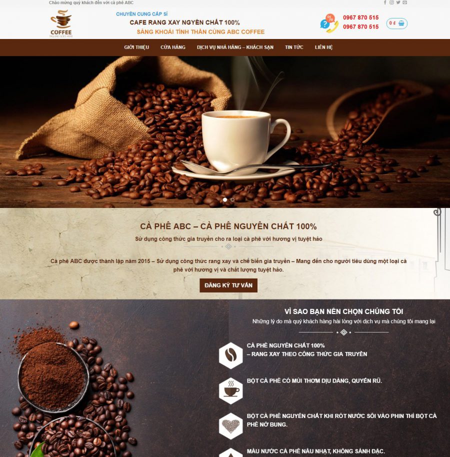 Theme wordpress bán cà phê