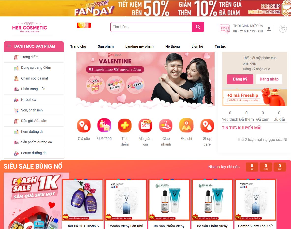 Giao diện trang chủ mẫu website mỹ phẩm 23