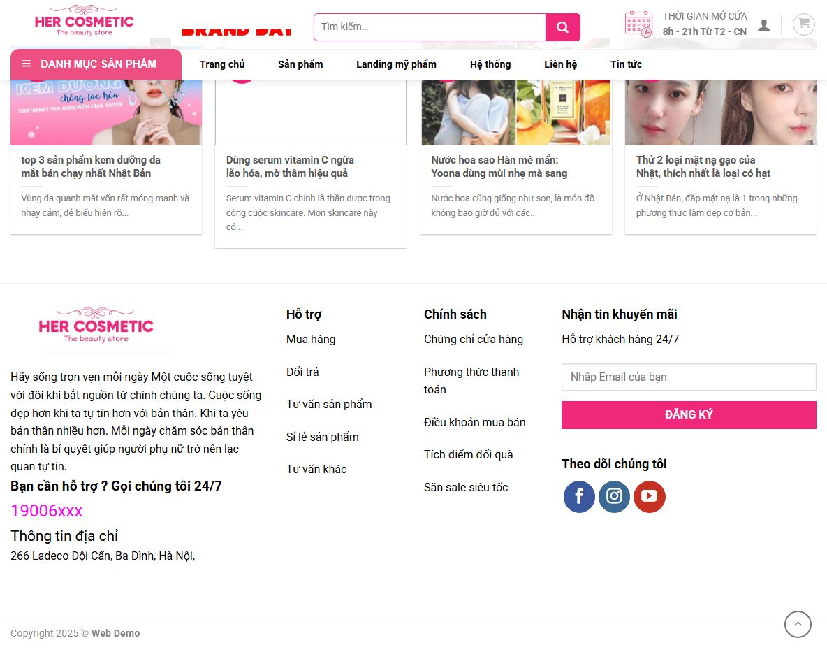 Giao diện quản trị mẫu website mỹ phẩm 23