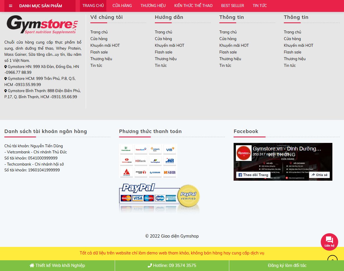 Tính năng theme wordpress gym