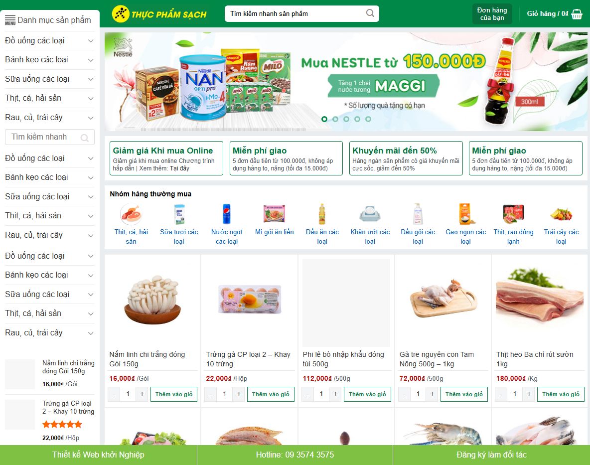 Giao diện Theme WordPress Bách Hóa Xanh cao cấp