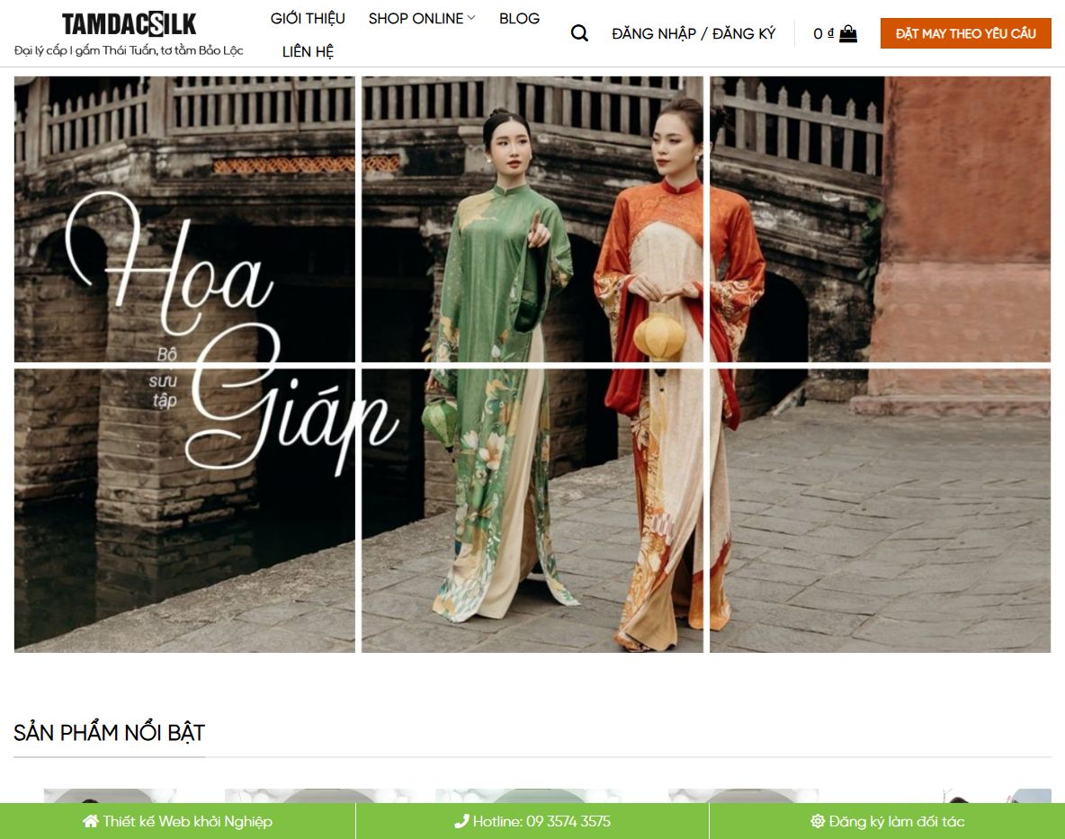 Giao diện theme WordPress bán áo dài hiện đại
