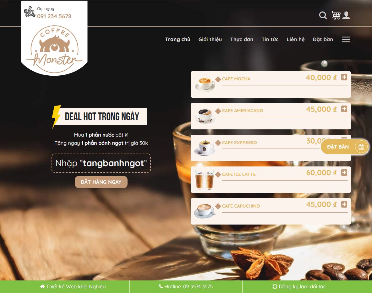 Giao diện Theme wordpress bán cà phê 03