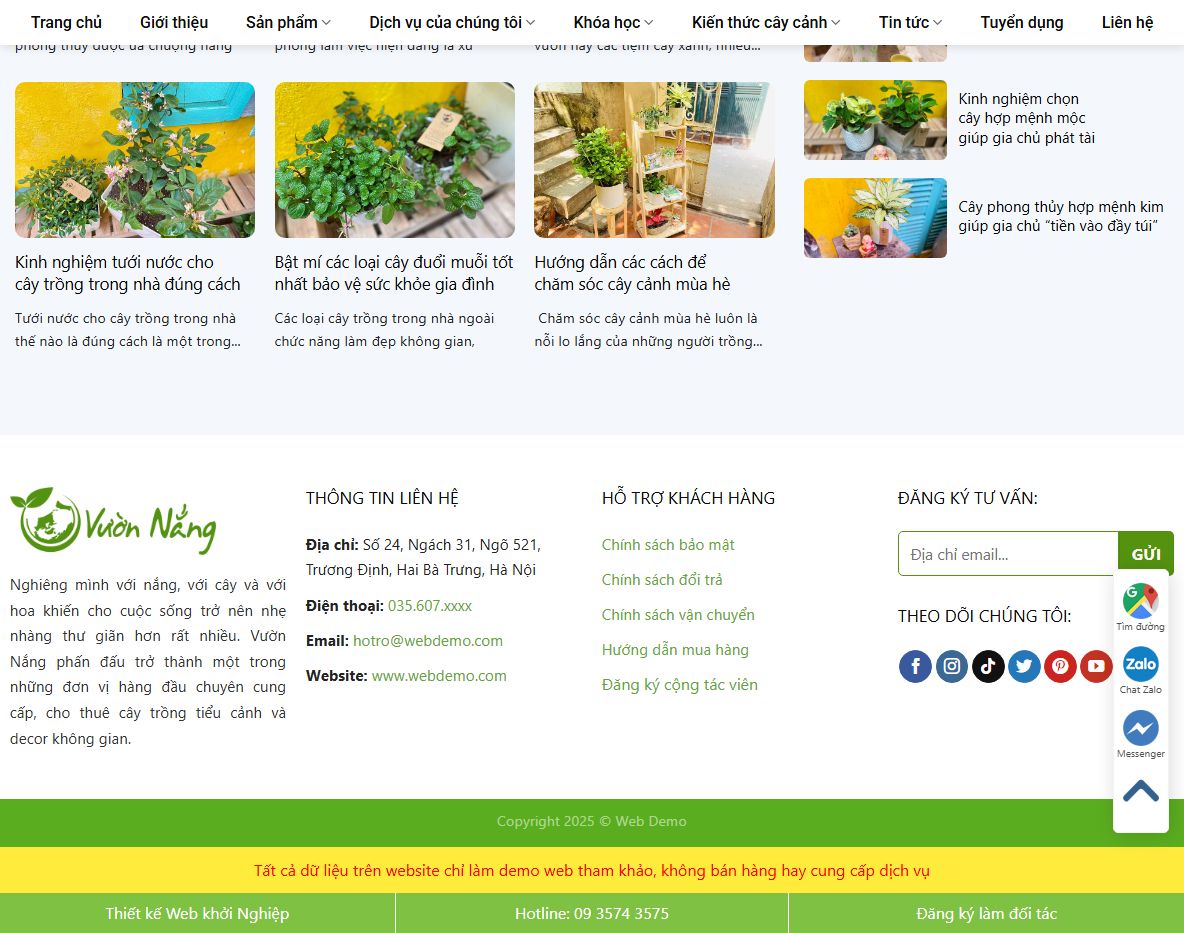 Giao diện trang sản phẩm Theme wordpress bán cây xanh 03
