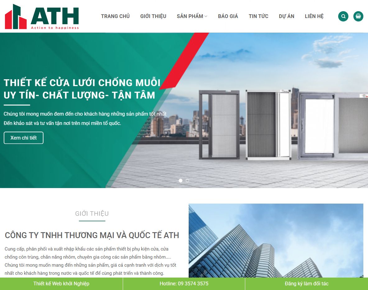 Theme WordPress bán cửa lưới chuyên nghiệp