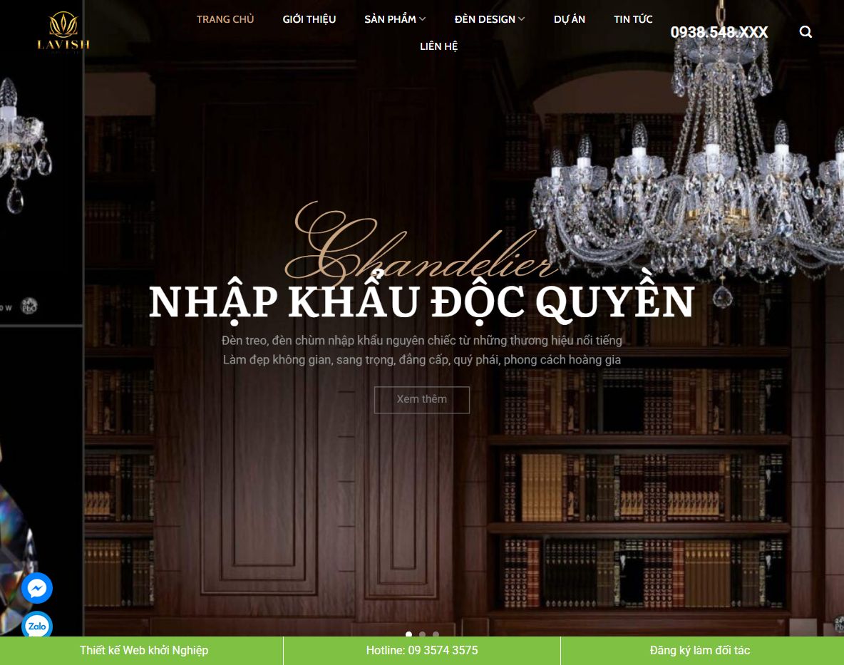 Giao diện theme wordpress bán đèn trang trí