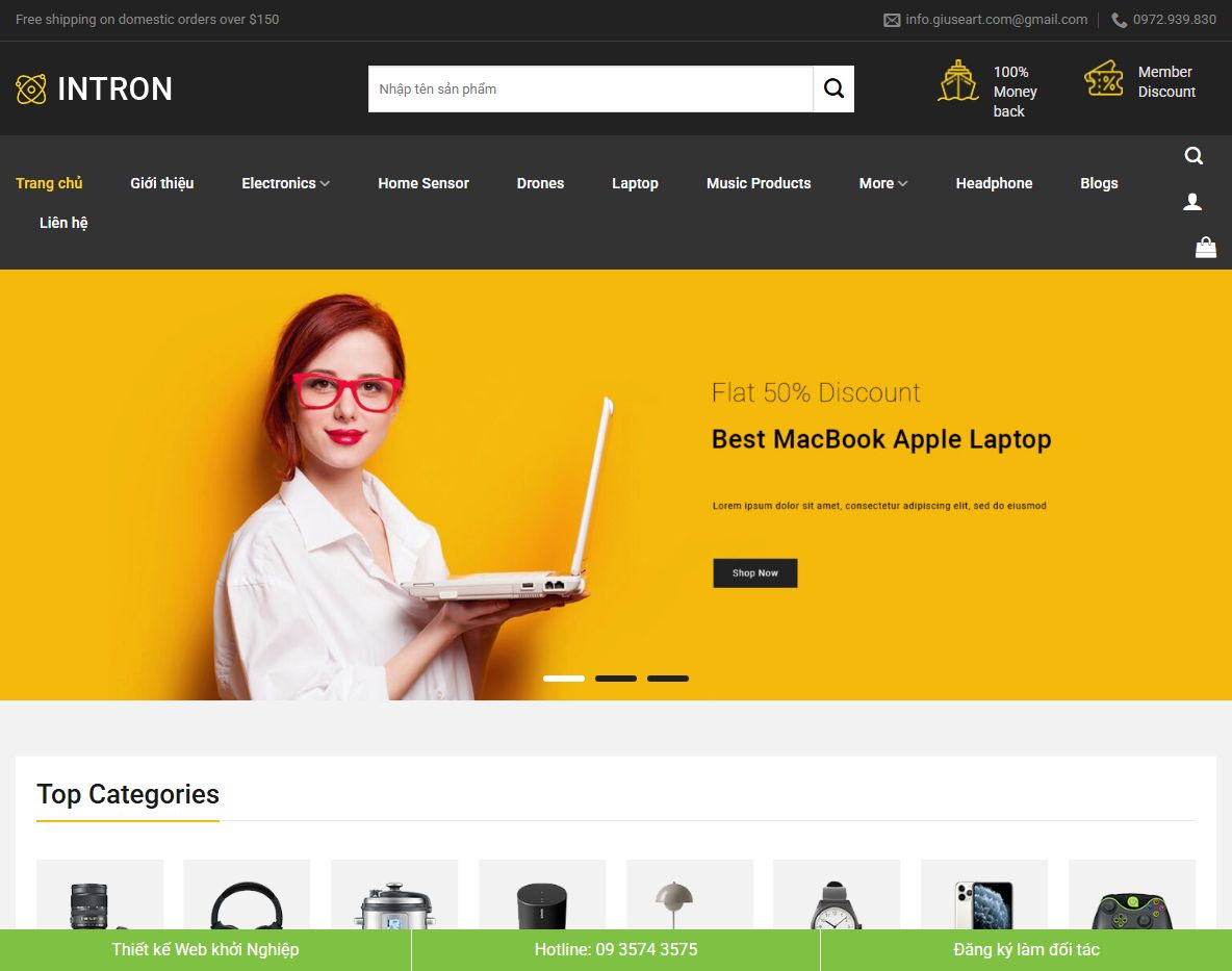 Giao diện Theme wordpress bán điện máy - điện tử 05