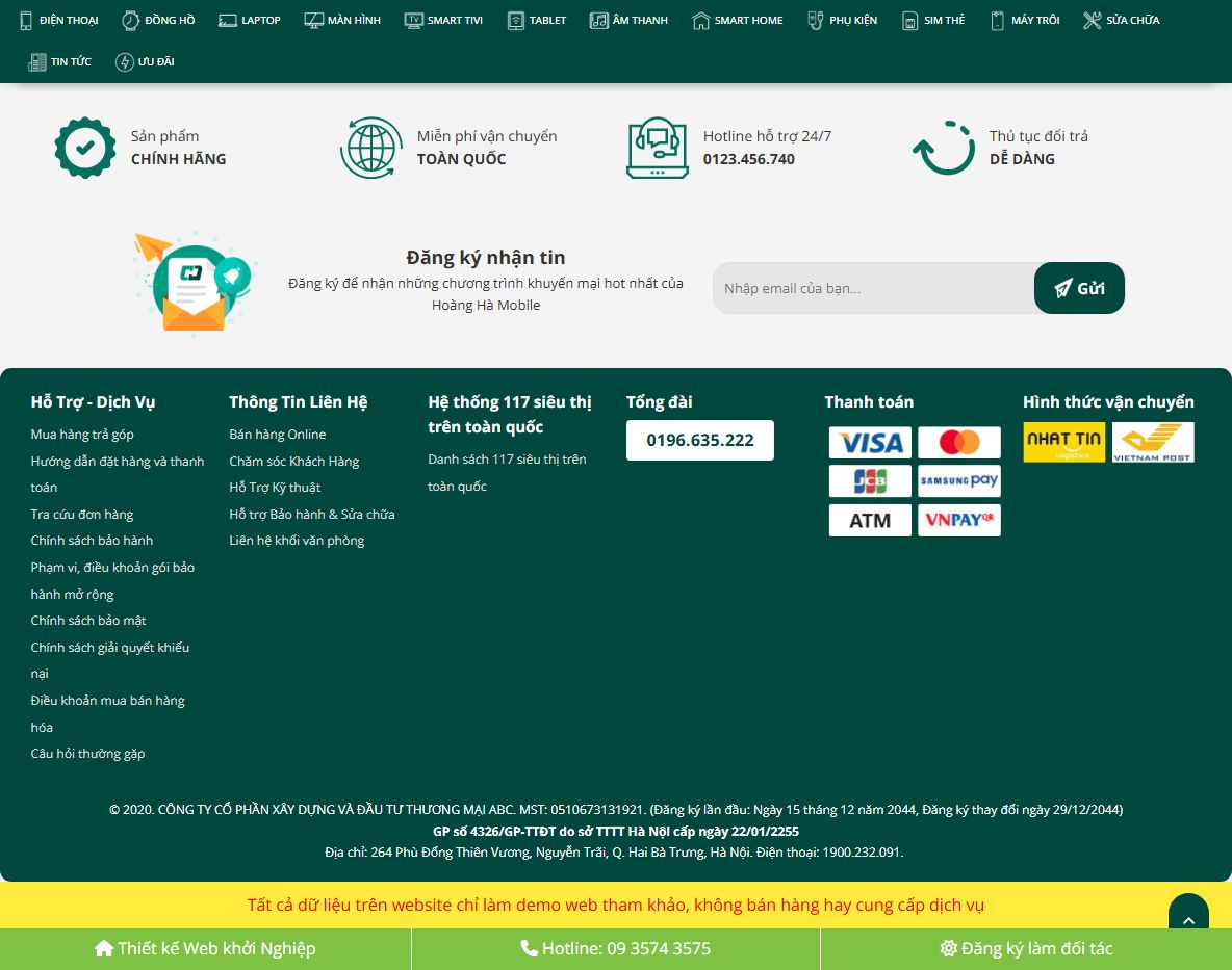 Giao diện responsive của Theme wordpress bán điện thoại 06