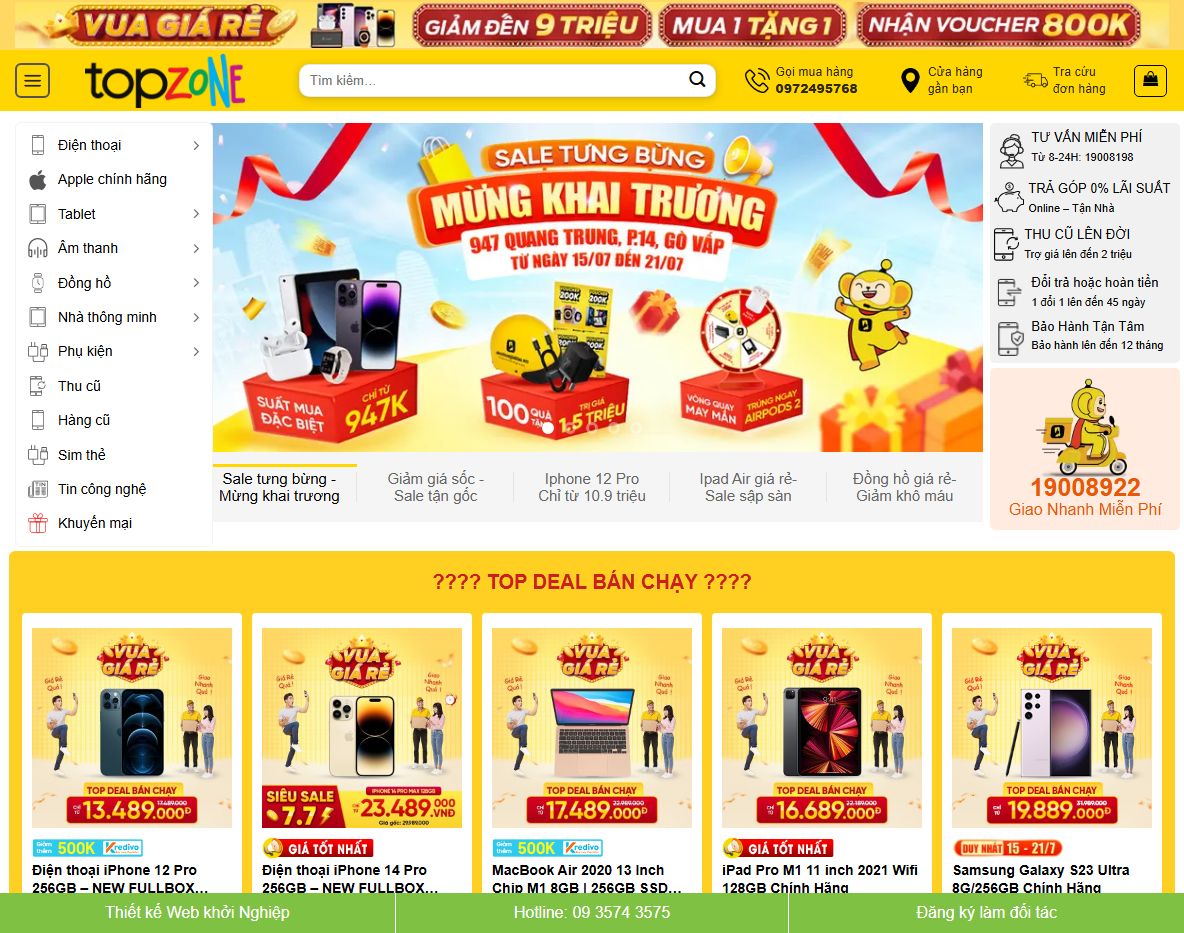 Giao diện Theme wordpress bán điện thoại 07