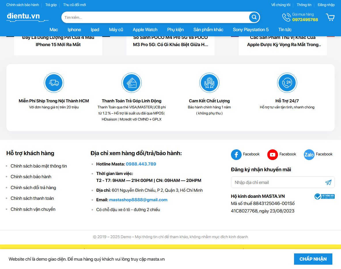 Tính năng Theme wordpress bán đồ công nghệ 04