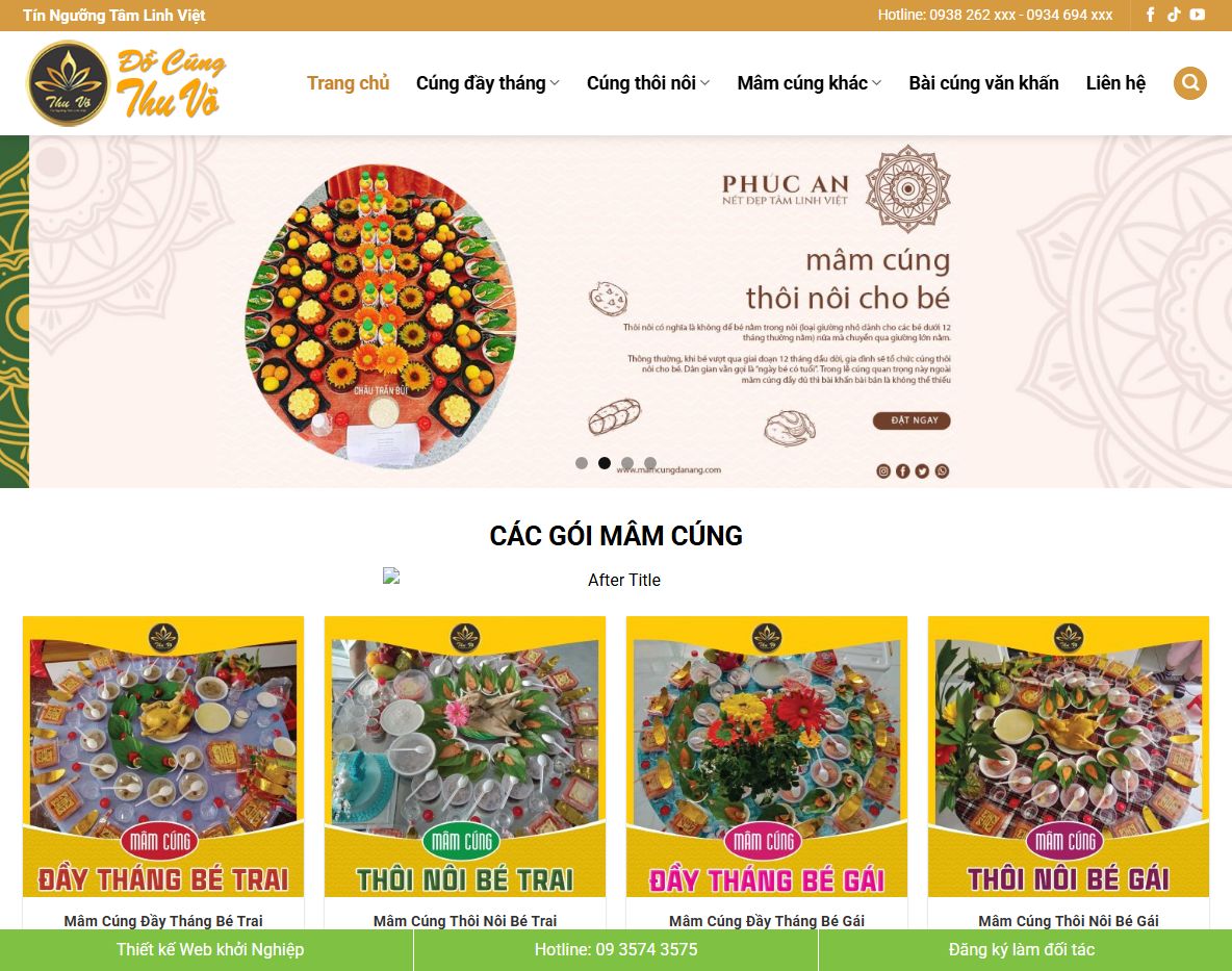 Giao diện theme wordpress bán đồ cúng
