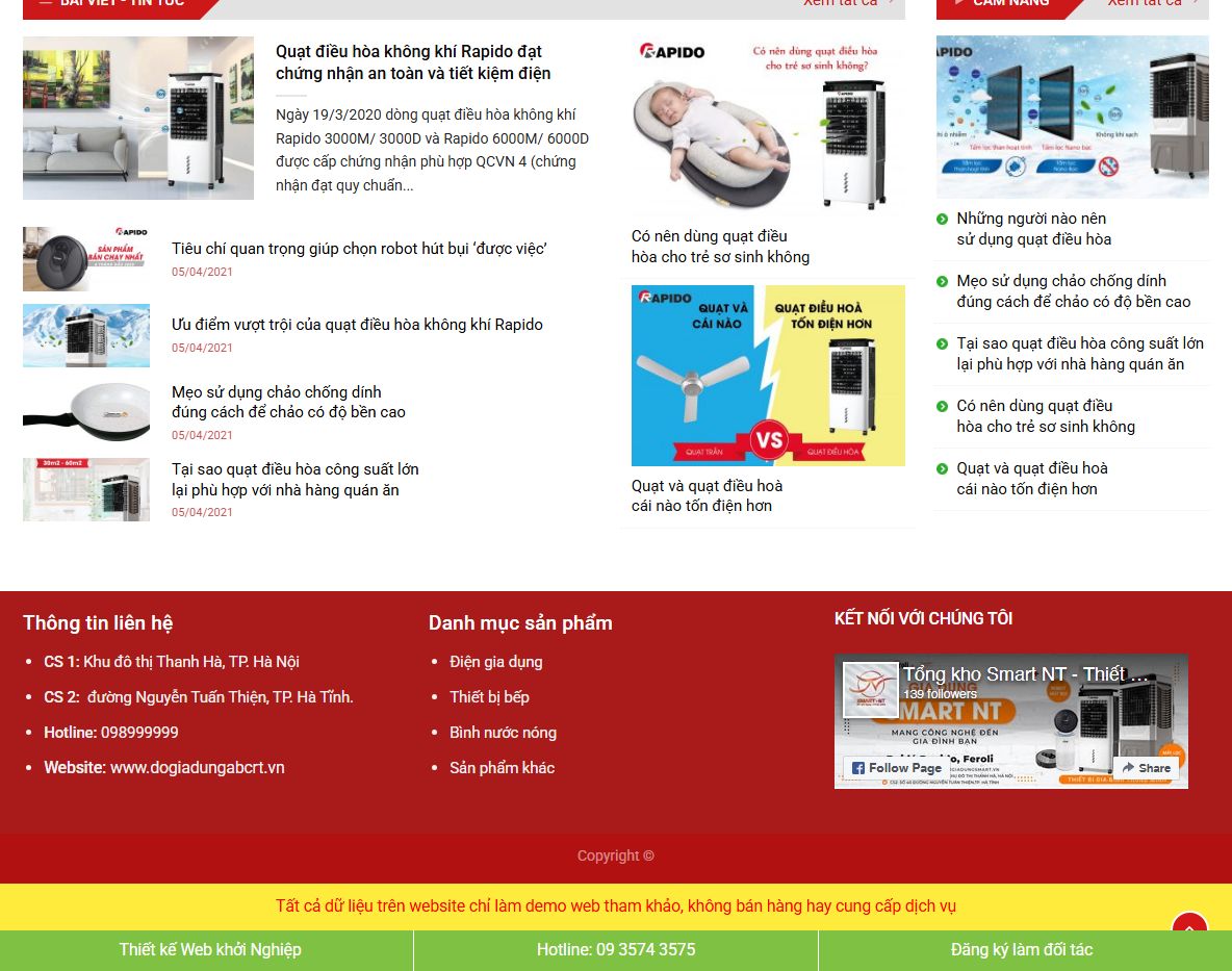 Giao diện responsive của theme