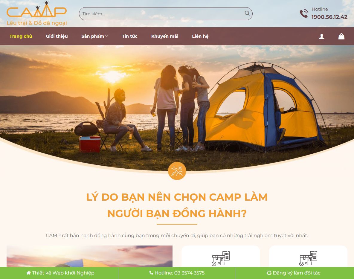 Giao diện theme wordpress bán đồ phượt