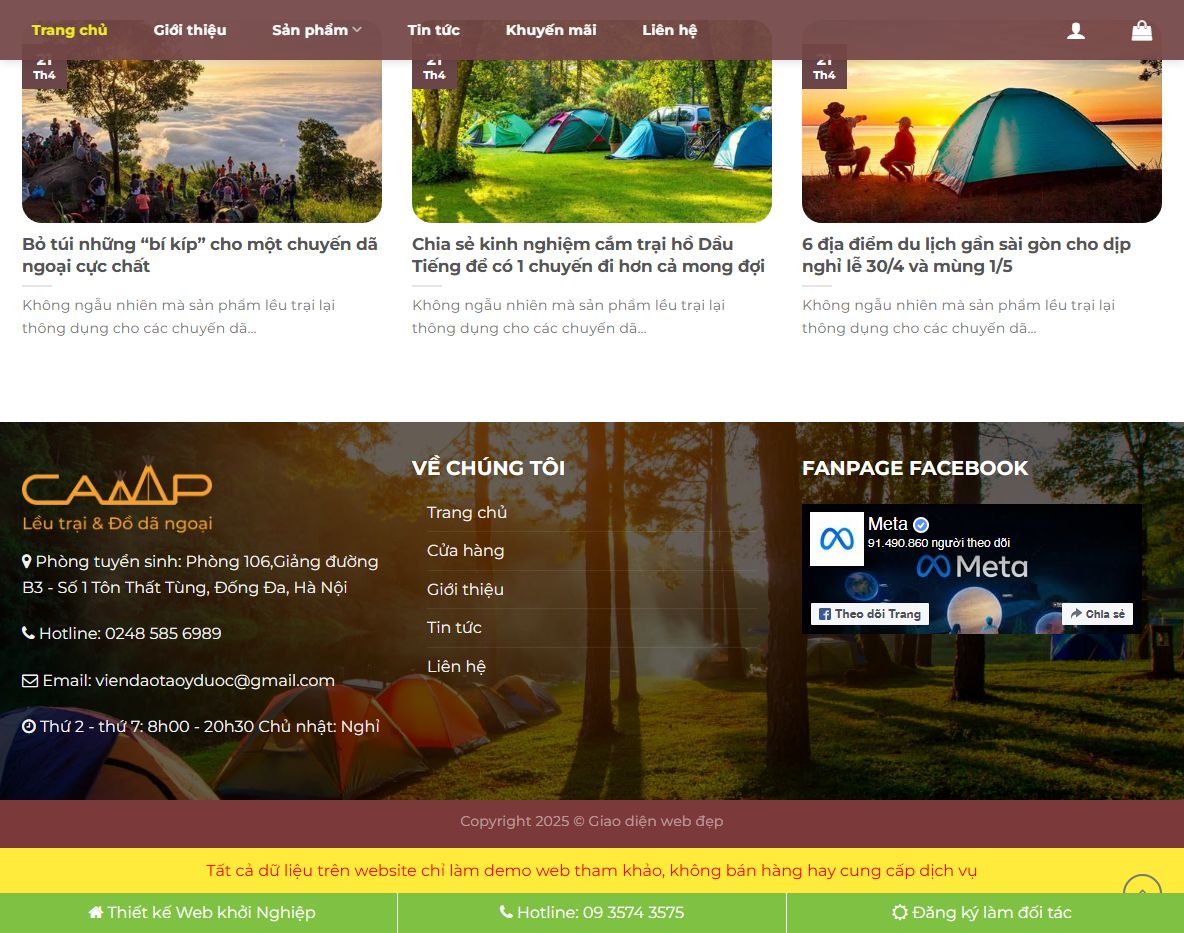 Tính năng theme wordpress bán đồ phượt