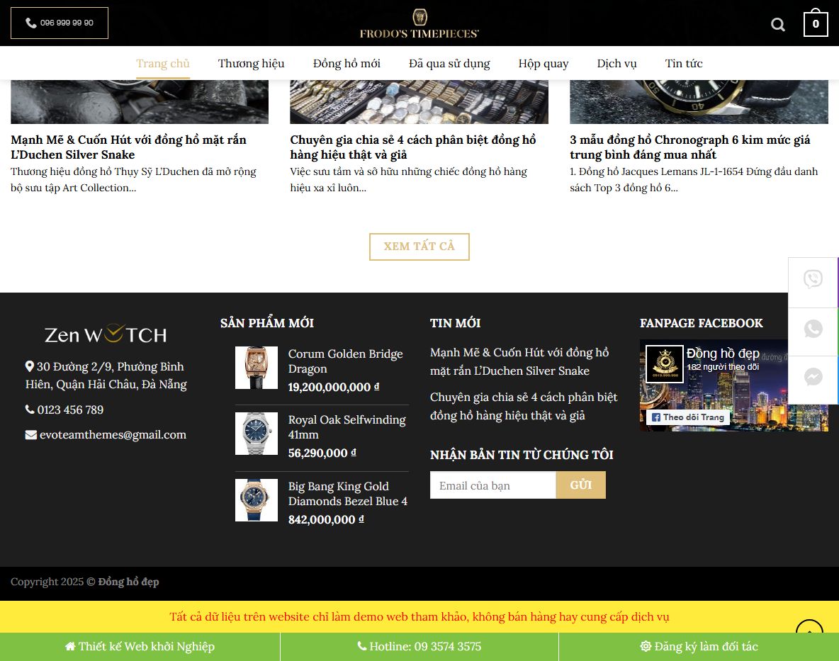 Tính năng quản lý Theme WordPress bán đồng hồ 01