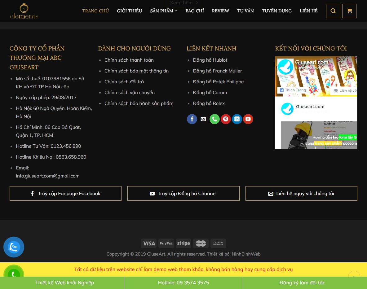 Tính năng của Theme wordpress bán đồng hồ 03
