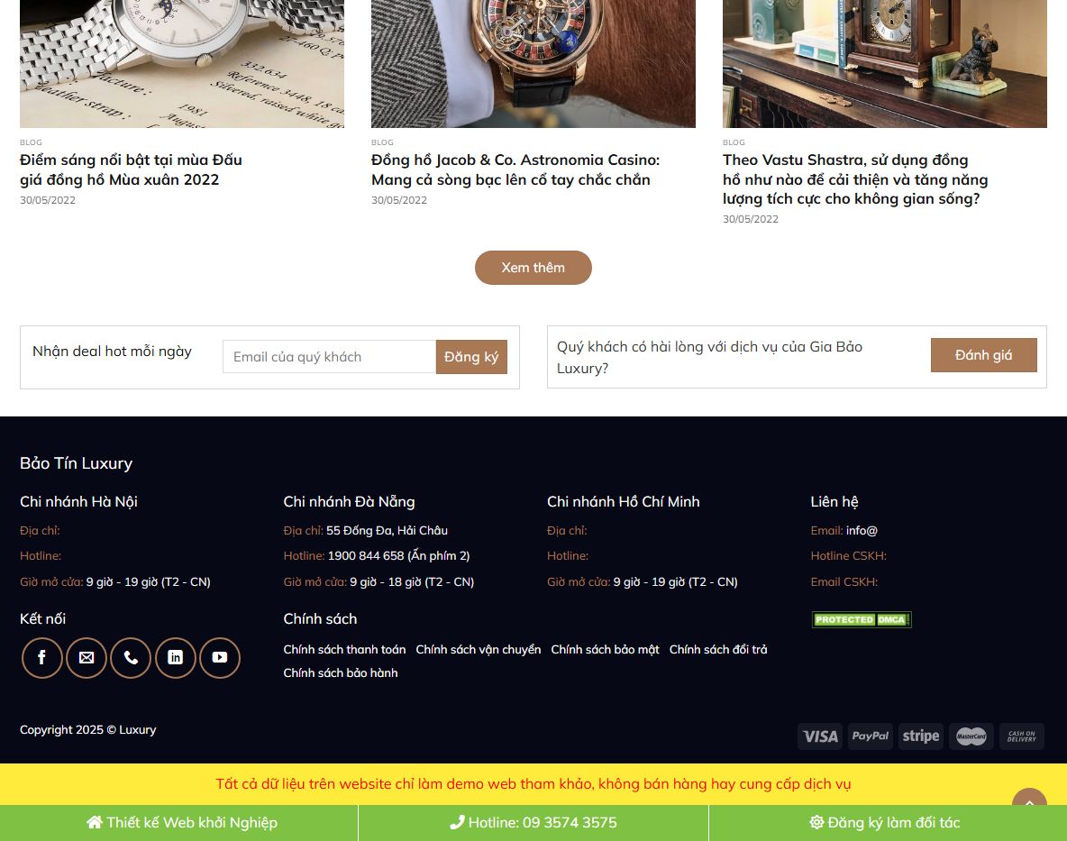 Tính năng Theme wordpress bán đồng hồ 05