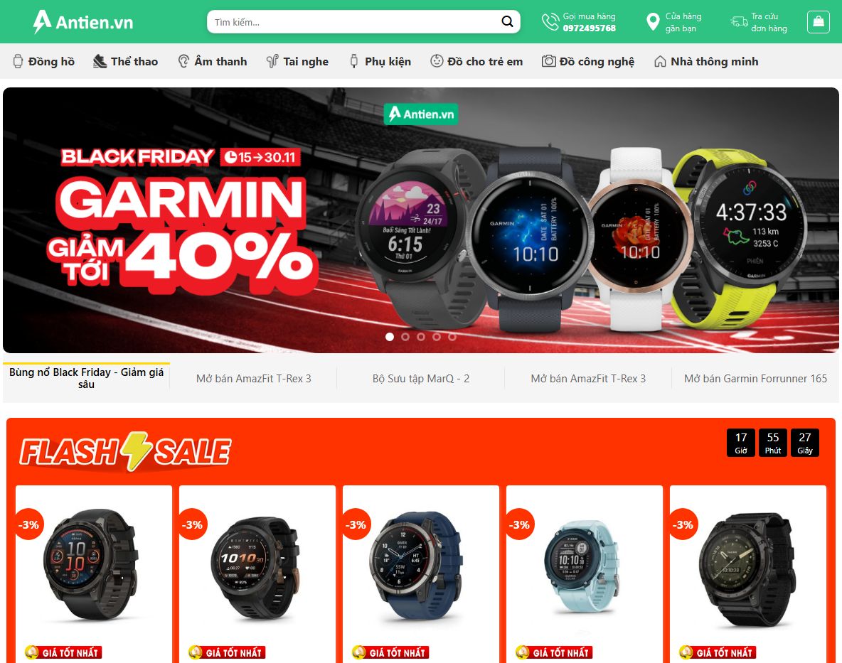 Giao diện Theme wordpress bán đồng hồ, đồ công nghệ 03