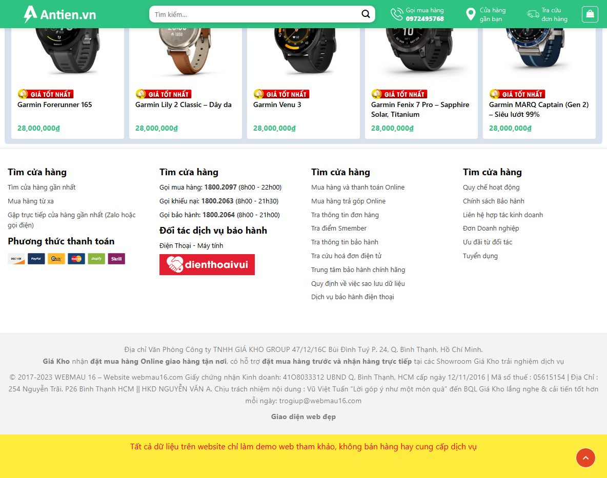 Tính năng Theme wordpress bán đồng hồ, đồ công nghệ 03