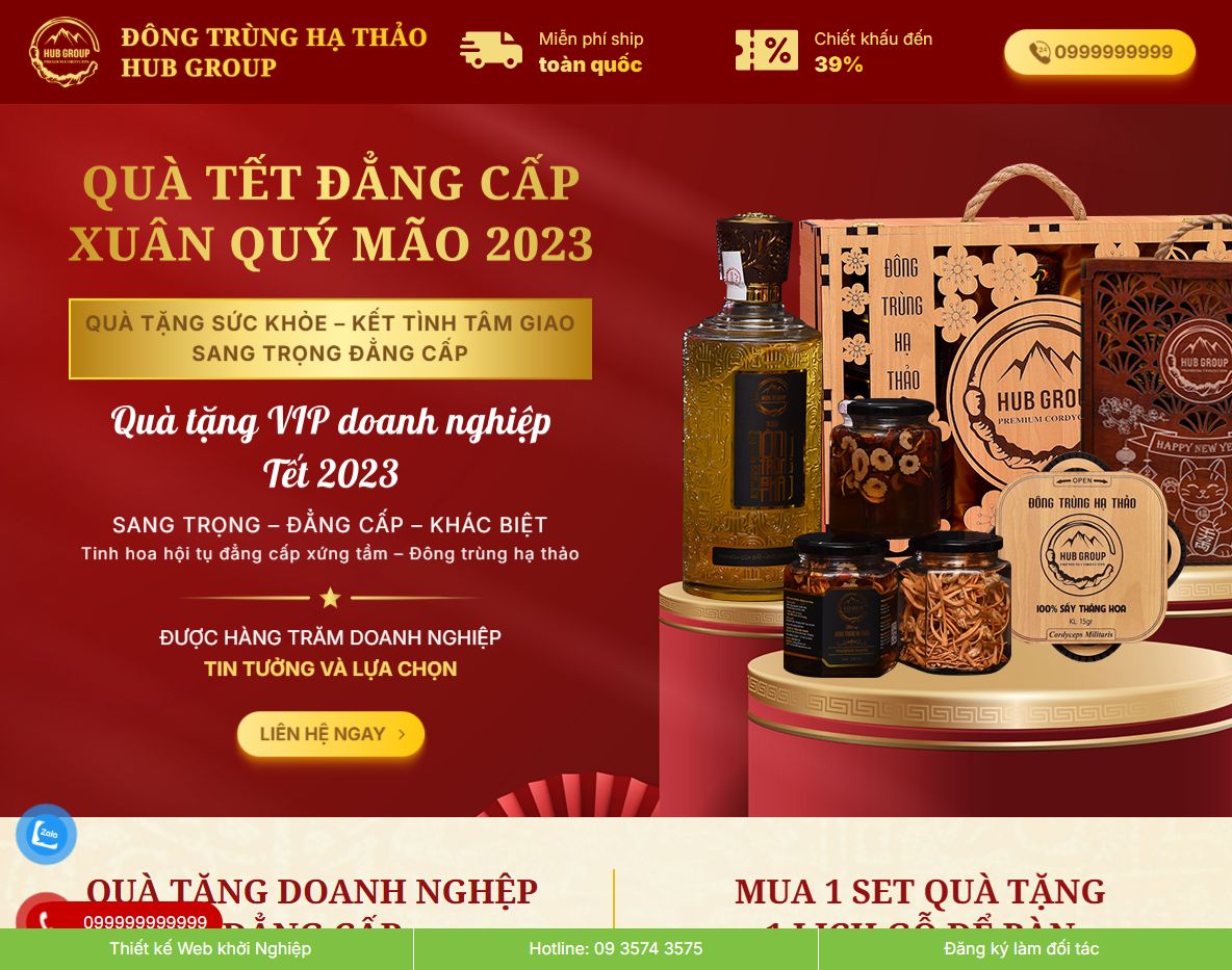 Theme WordPress bán đông trùng hạ thảo mẫu