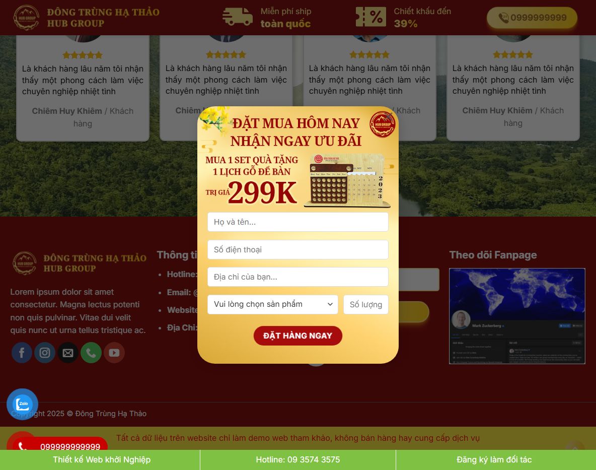Giao diện quản trị theme WordPress đông trùng hạ thảo