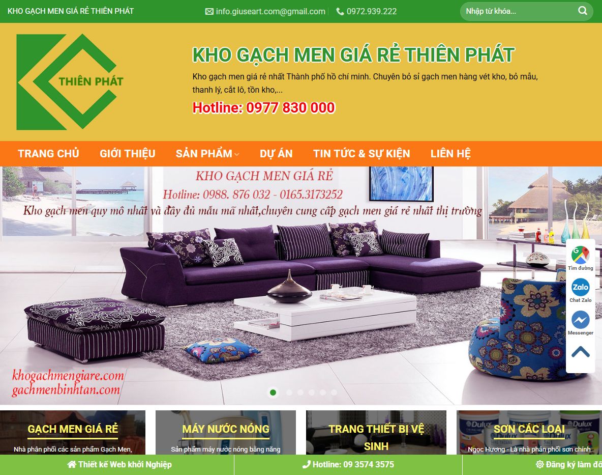 Giao diện theme WordPress bán gạch men