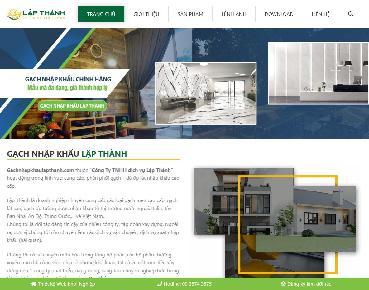 Theme wordpress bán gạch men hiện đại