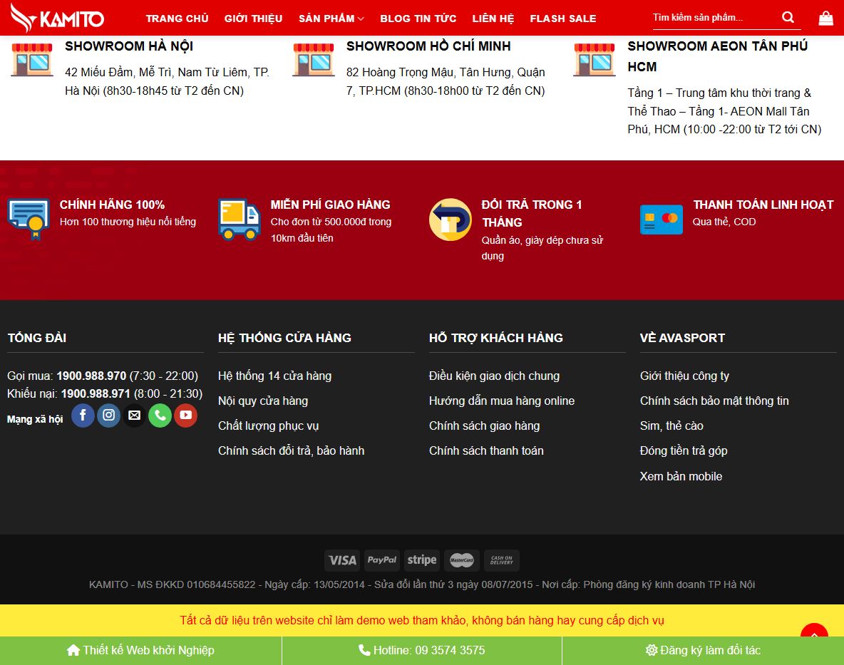 Giao diện theme bán giày dép responsive