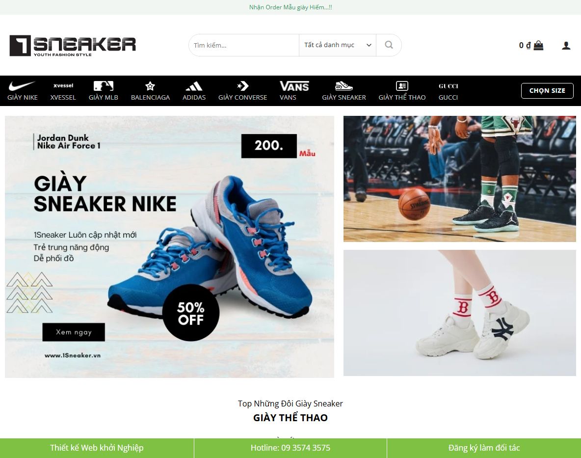 Theme WordPress bán giày Sneaker chuyên nghiệp