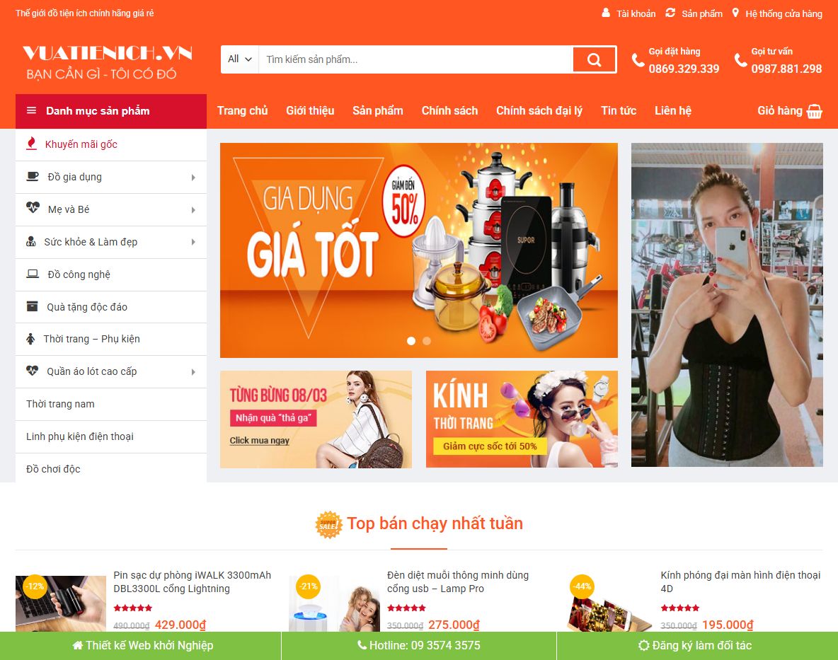 Theme WordPress bán hàng đẹp mẫu 1