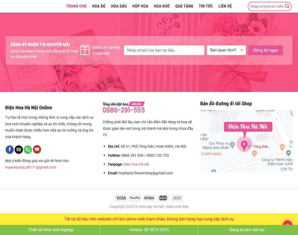 Giao diện quản trị Theme WordPress bán hoa tươi 02