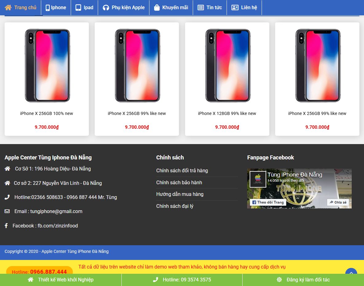 Tính năng quản lý của theme WordPress bán iPhone