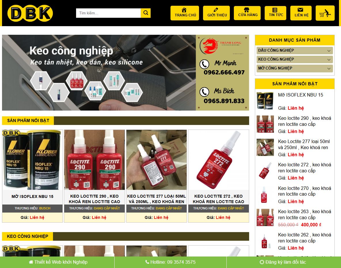 Theme wordpress bán keo mỡ chuyên nghiệp