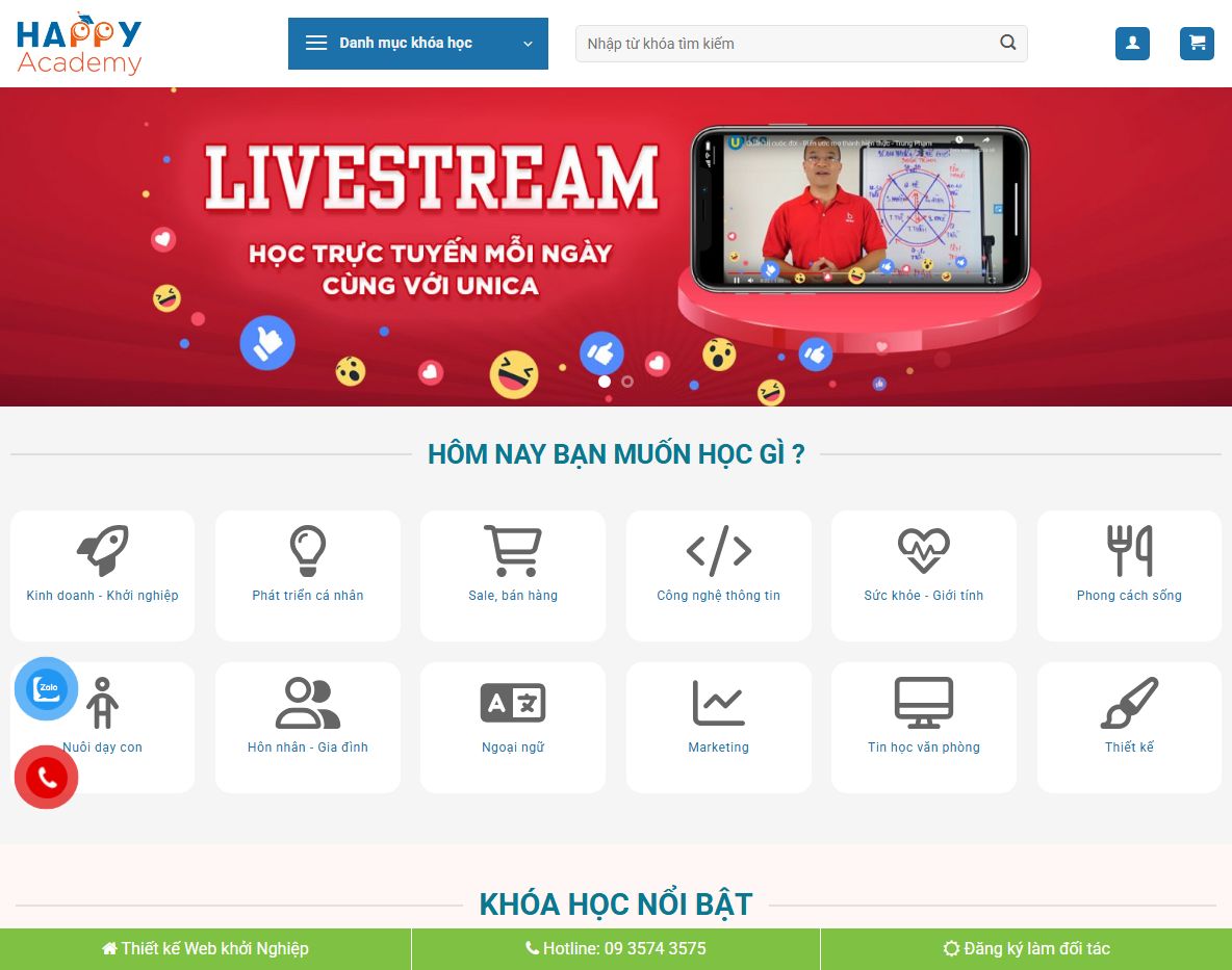 Giao diện Theme wordpress bán khóa học đẹp 01
