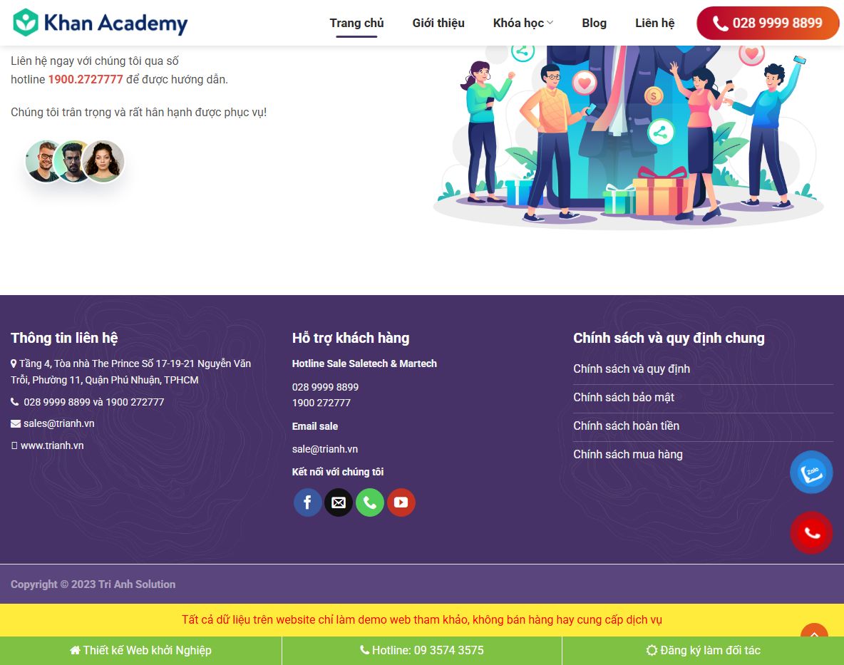 Giao diện quản trị theme WordPress bán khóa học