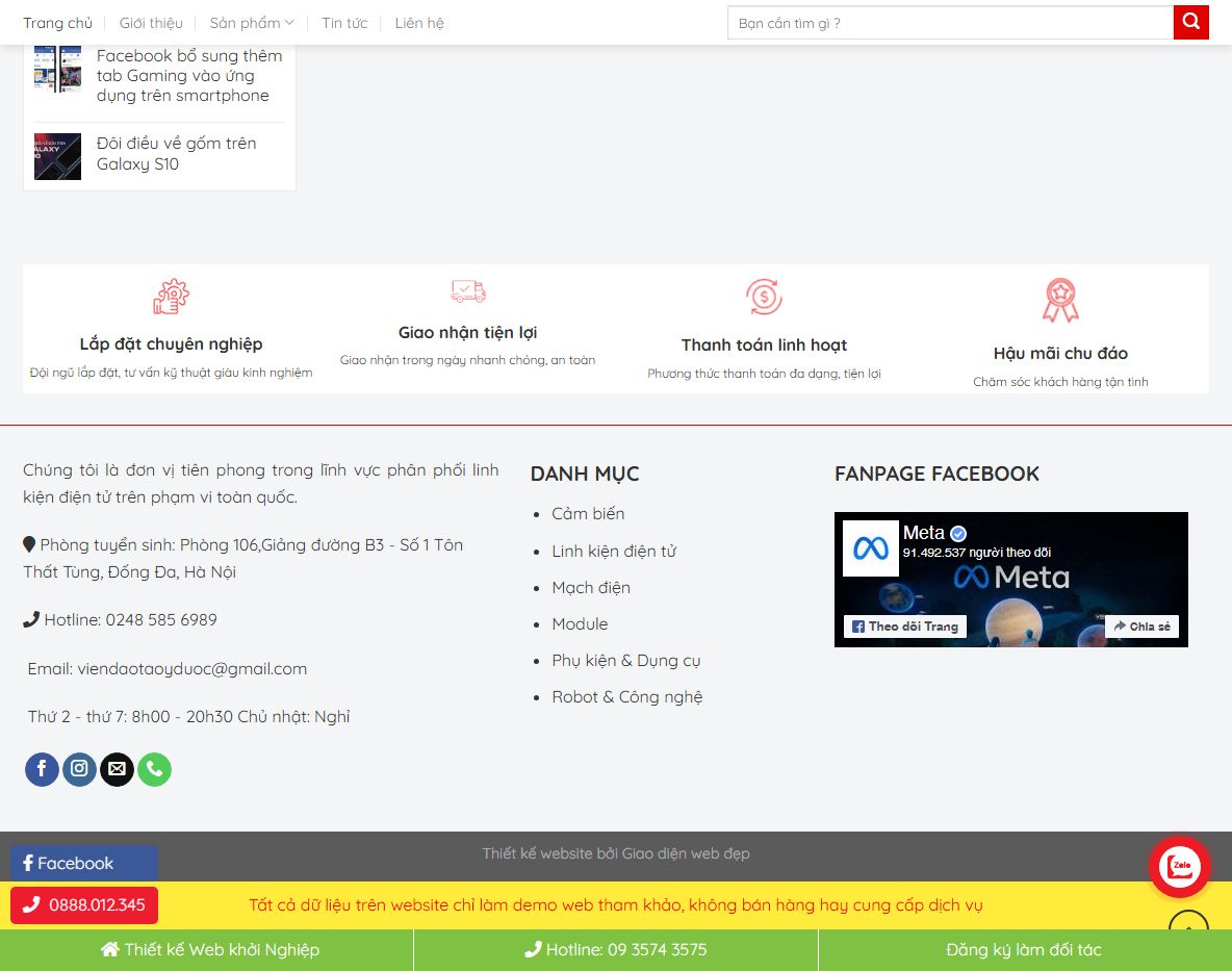 Tính năng quản lý Theme wordpress bán linh kiện 01