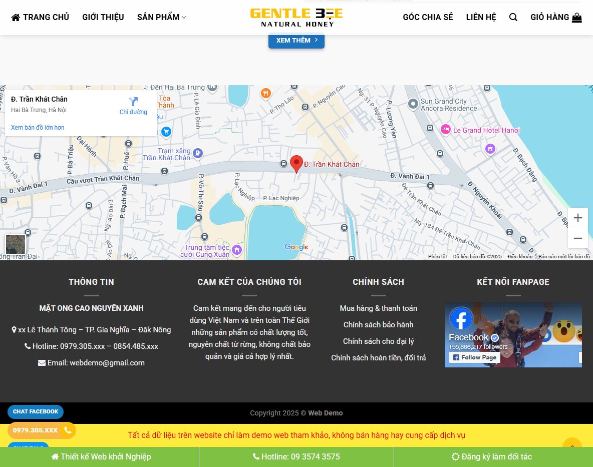 Tính năng Theme wordpress bán mật ong 02