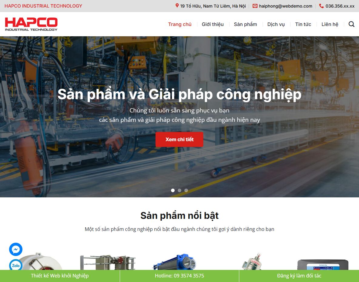 Theme wordpress bán máy công nghiệp hiện đại