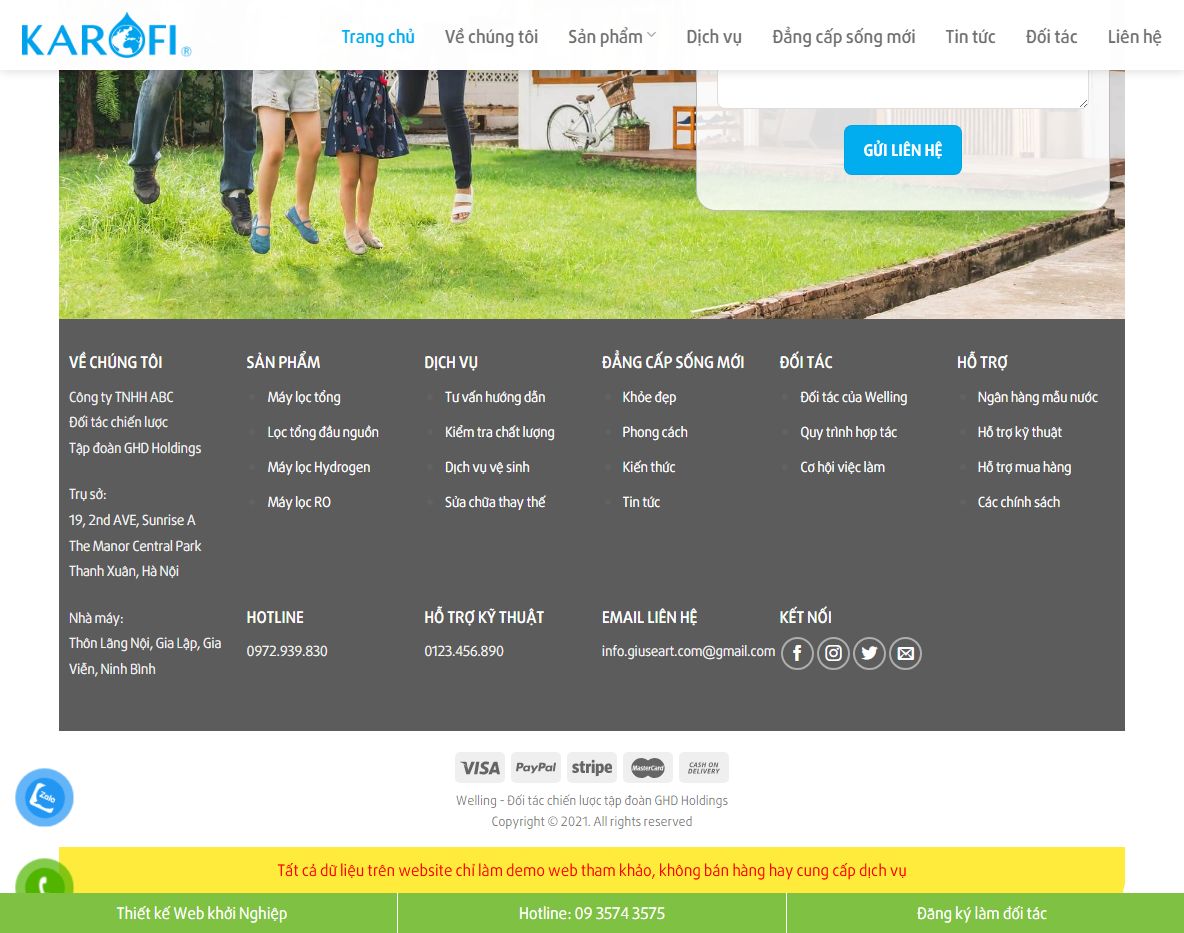 Tính năng bảo mật theme wordpress máy lọc nước