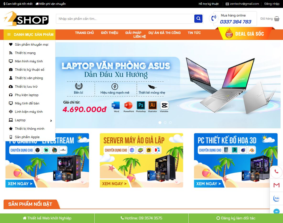 Giao diện Theme wordpress bán máy tính 07