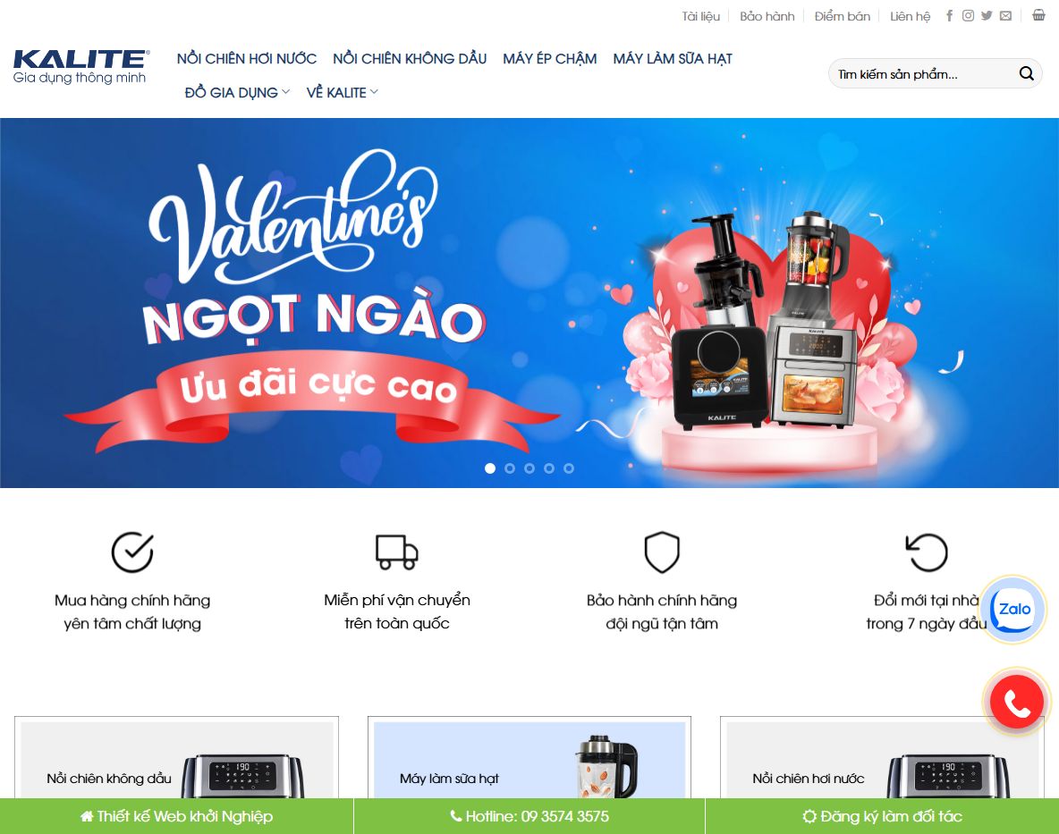 Giao diện theme wordpress bán nồi chiên không dầu