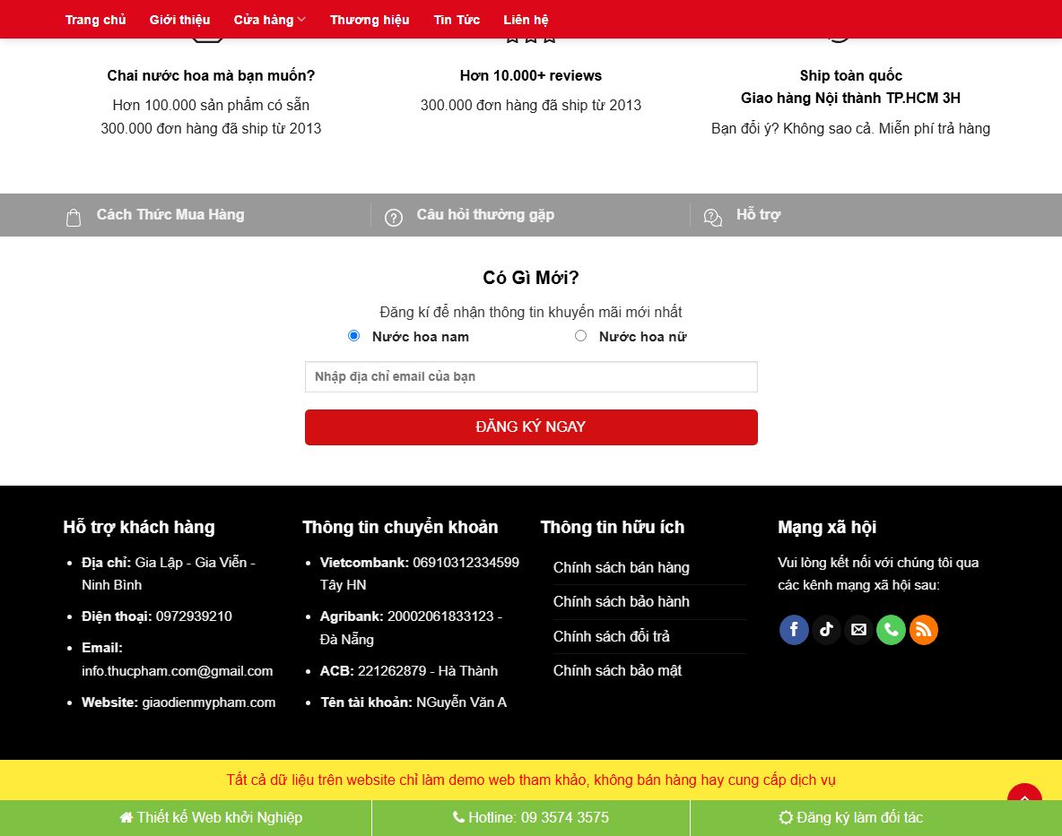 Tính năng quản lý theme WordPress bán nước hoa