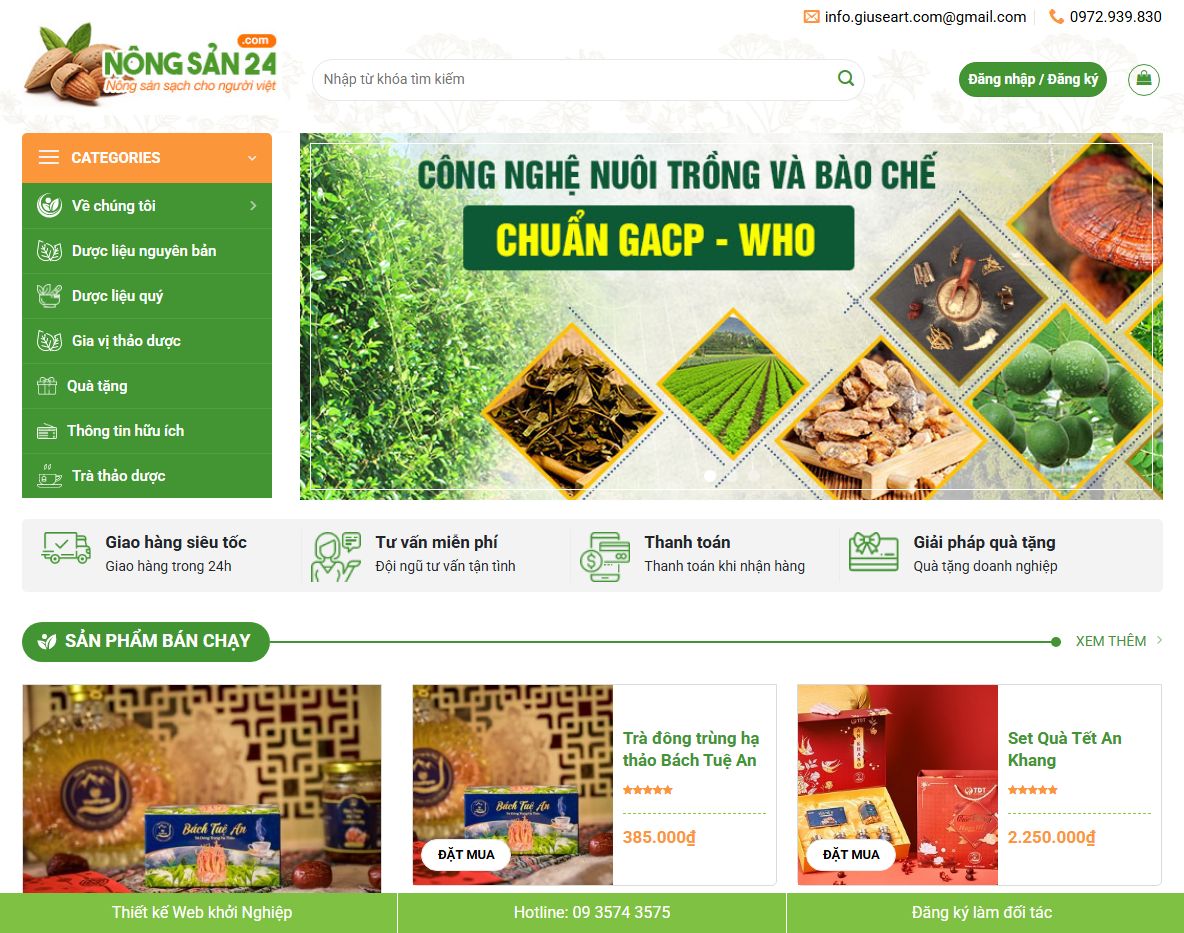 Theme wordpress bán quà tặng cao cấp demo