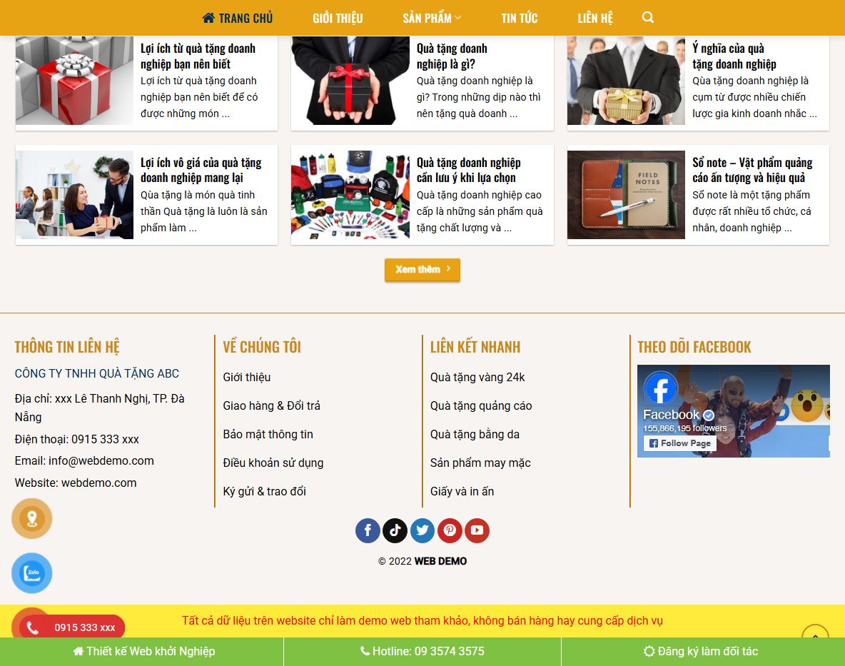 Tính năng theme wordpress bán quà tặng