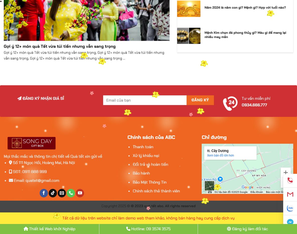 Tính năng của Theme wordpress bán quà tết 01