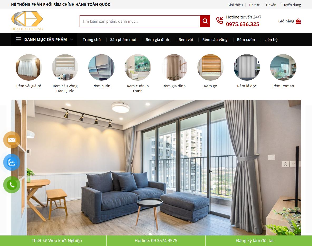 Giao diện theme wordpress bán rèm cửa đẹp