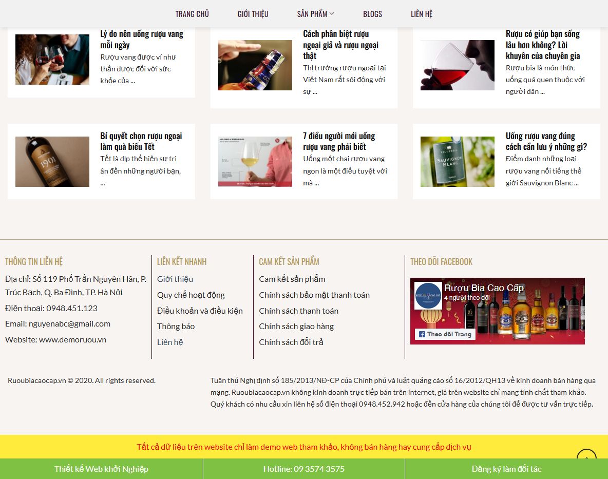 Tính năng quản lý của Theme WordPress bán rượu 01