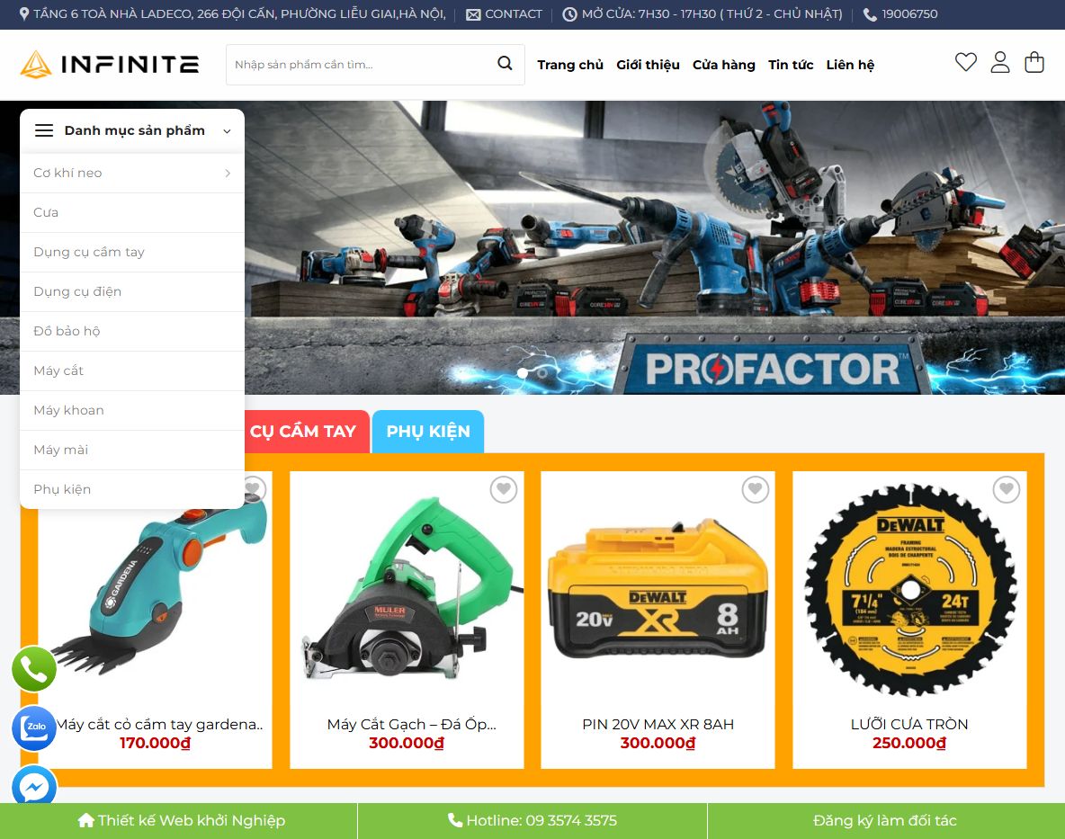 Theme wordpress bán sản phẩm điện cơ hiện đại