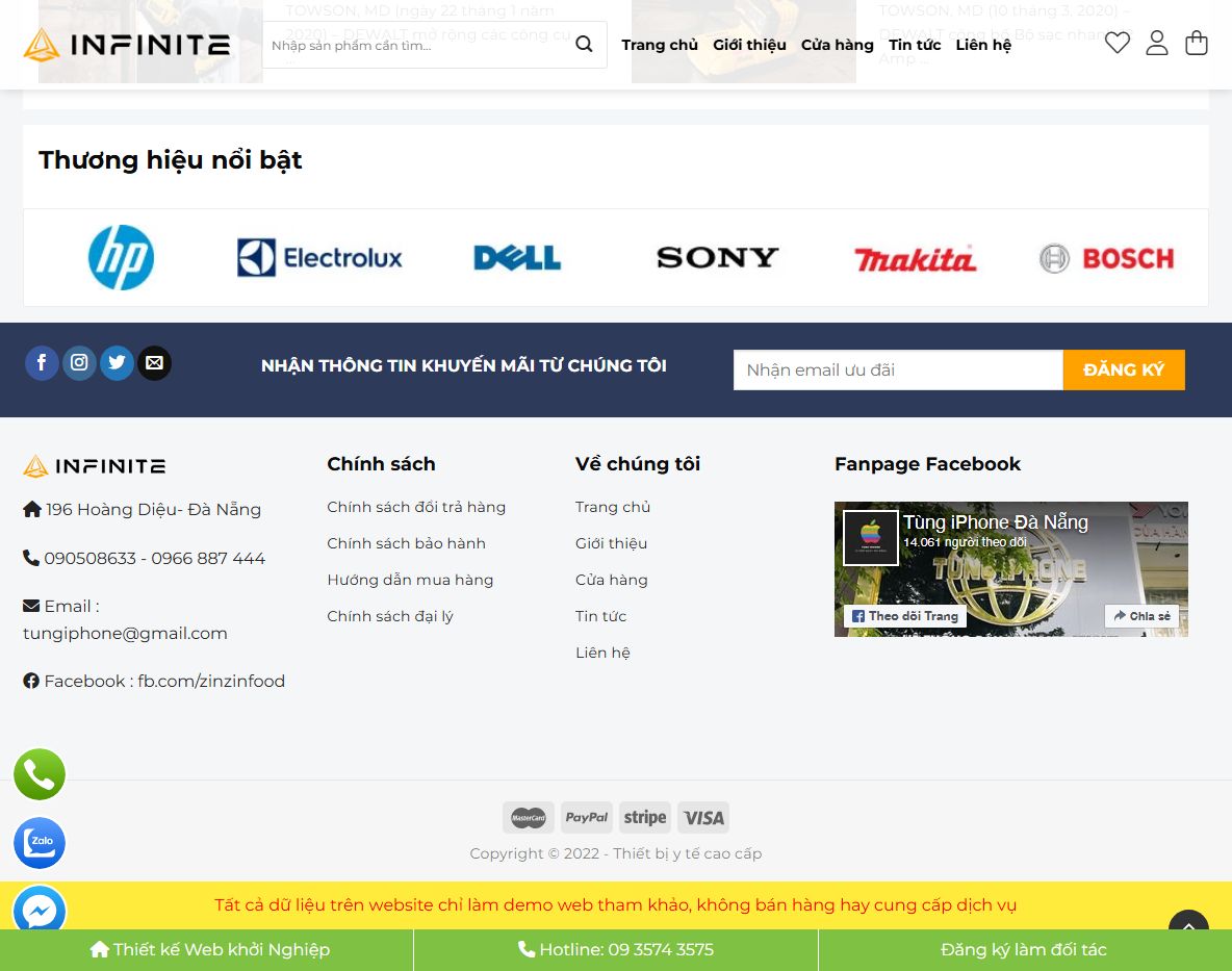 Giao diện theme wordpress điện cơ responsive