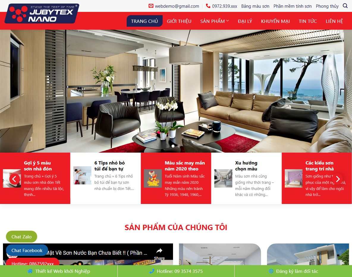 Giao diện theme wordpress bán sơn nước chuyên nghiệp